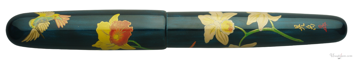 Danitrio Kingfisher & Orchids Maki-e on Takumi Fountain Pen