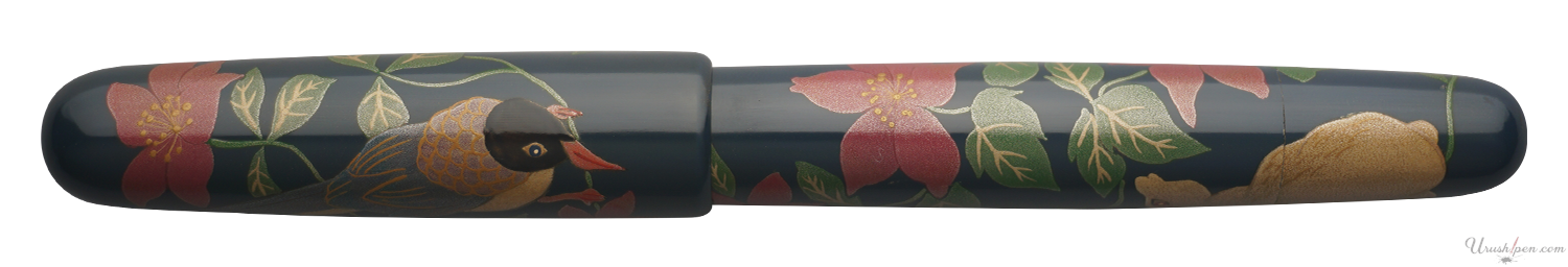 Danitrio Rabbit & Bird Amongst Flowers Maki-E on Densho Fountain Pen