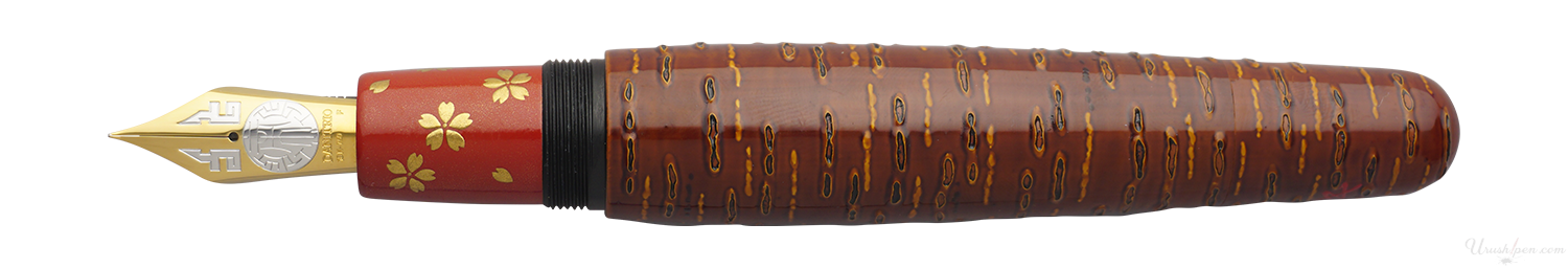 Danitrio Sakurakawa-nuri in Wine on Mikado Fountain Pen