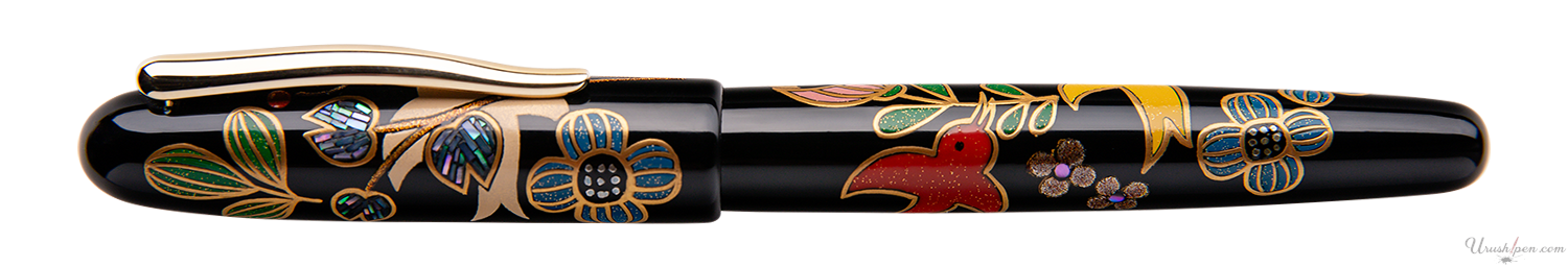 Danitrio Bird, Lotus, Plum Flower Maki-E on Hanryo Fountain Pen