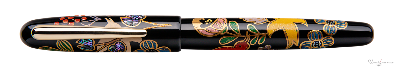 Danitrio Bird, Lotus, Plum Flower Maki-E on Hanryo Fountain Pen