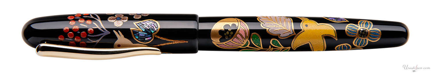 Danitrio Bird, Lotus, Plum Flower Maki-E on Hanryo Fountain Pen