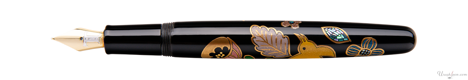 Danitrio Bird, Lotus, Plum Flower Maki-E on Hanryo Fountain Pen
