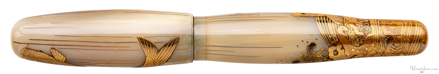 Danitrio Koi-No Takinobori on Buffalo Horn Hyotan Fountain Pen