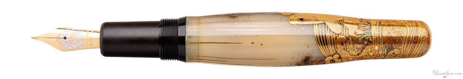 Danitrio Koi-No Takinobori on Buffalo Horn Hyotan Fountain Pen