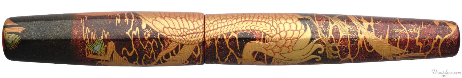 Danitrio Mythical Bird Suzaku Maki-E on Mikado Flat-Top Fountain Pen