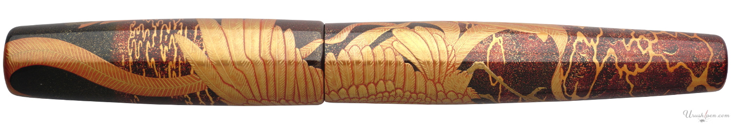 Danitrio Mythical Bird Suzaku Maki-E on Mikado Flat-Top Fountain Pen