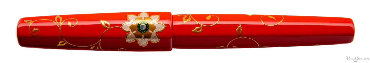 Danitrio Sunflower w/Bright Red Background on Hakkaku Fountain Pen