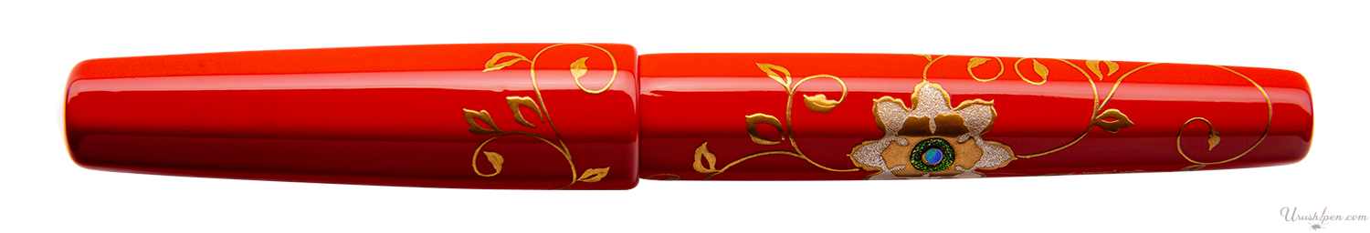 Danitrio Sunflower w/Bright Red Background on Hakkaku Fountain Pen