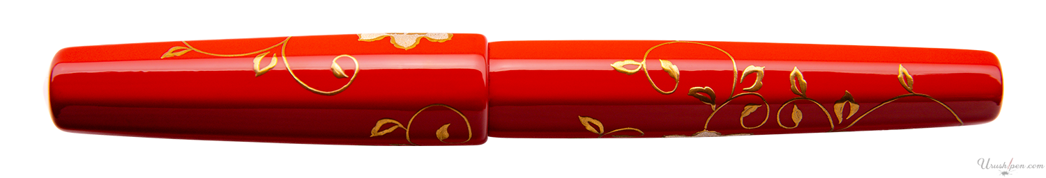 Danitrio Sunflower w/Bright Red Background on Hakkaku Fountain Pen