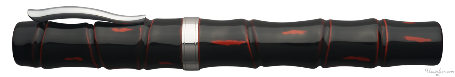 Danitrio Negoro-nuri in Black over Red Bamboo Story Fountain Pen