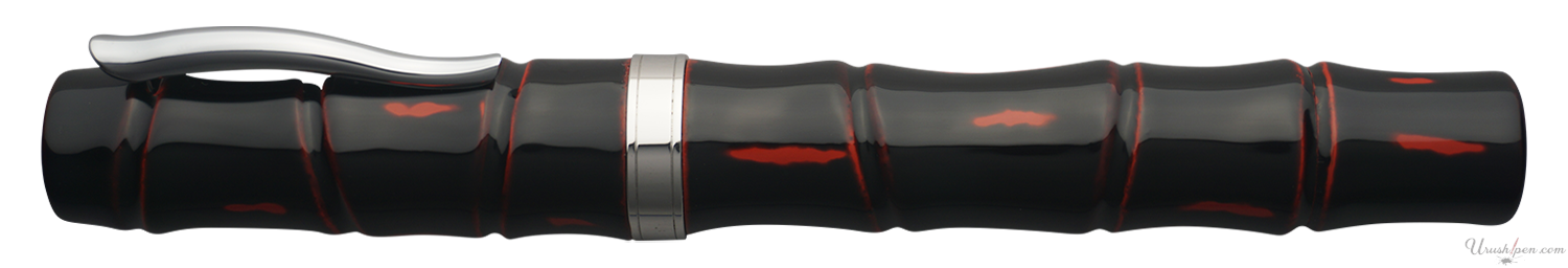 Danitrio Negoro-nuri in Black over Red Bamboo Story Fountain Pen