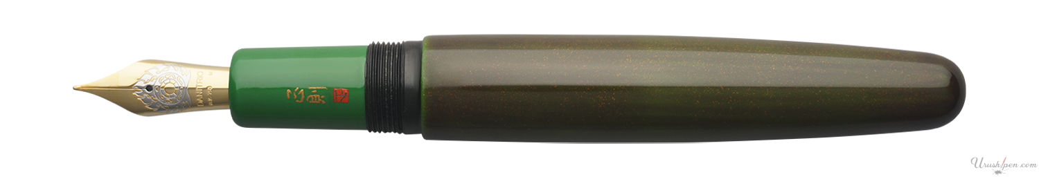 Danitrio Tame-nuri in Green with Gold Togidashi on Takumi Fountain Pen