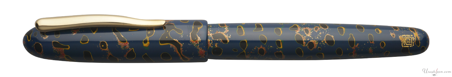 Danitrio Tsugaru-nuri Kara-nuri in Blue on Hanryo Fountain Pen