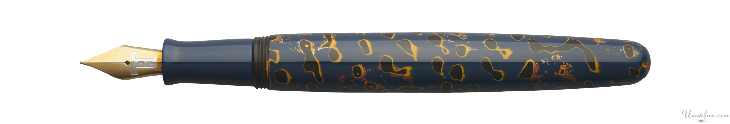 Danitrio Tsugaru-nuri Kara-nuri in Blue on Hanryo Fountain Pen