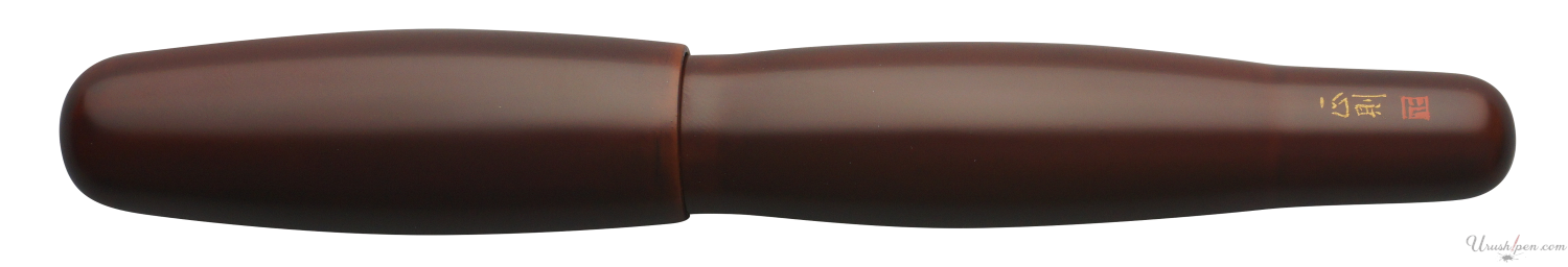 Danitrio Irokeshi-dame in Red on Hyotan Fountain Pen Closed