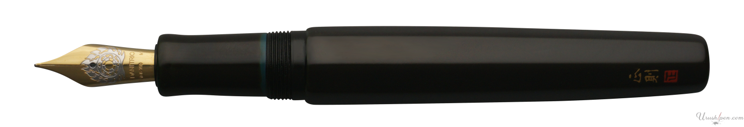 Danitrio Irokeshi-dame in Blue Green on Hakkaku Fountain Pen Open