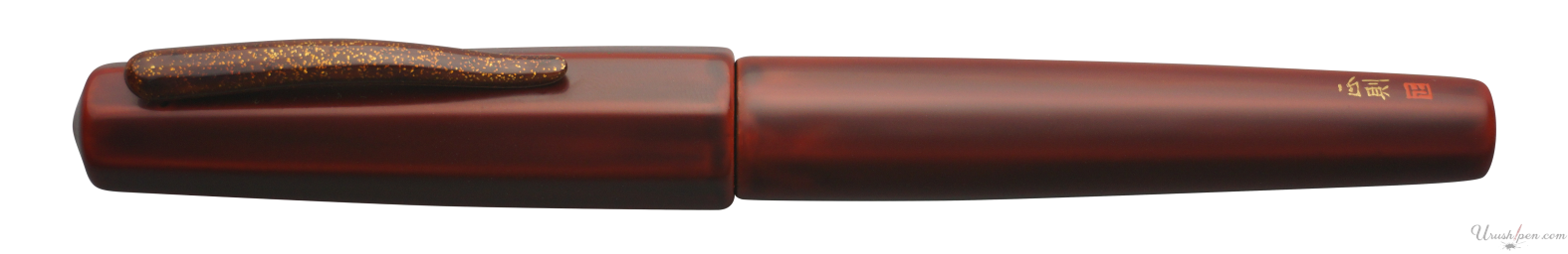 Danitrio Irokeshi-dame in Red on Hakkaku Fountain Pen Closed