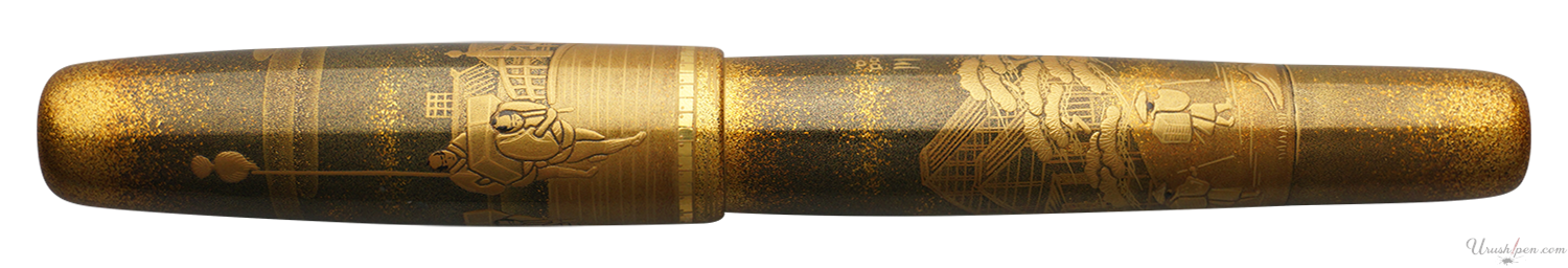 Danitrio Nihonbashi and Shinagawa Maki-E on Mikado Flat-Top Fountain Pen