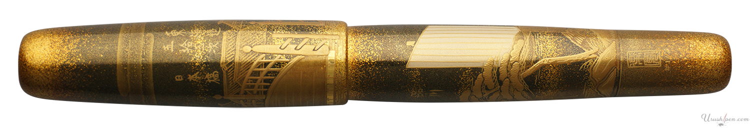 Danitrio Nihonbashi and Shinagawa Maki-E on Mikado Flat-Top Fountain Pen