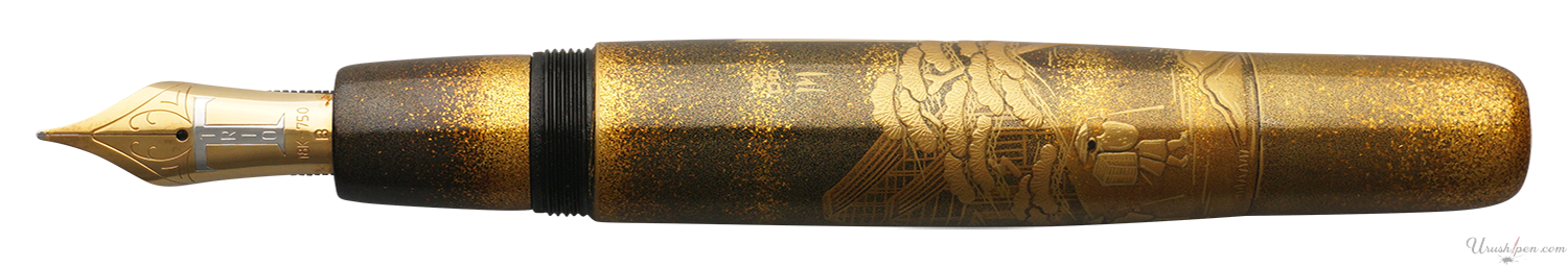 Danitrio Nihonbashi and Shinagawa Maki-E on Mikado Flat-Top Fountain Pen