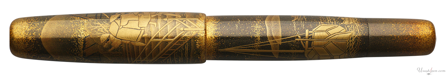 Danitrio Hodogaya Maki-E on Mikado Flat-Top Fountain Pen