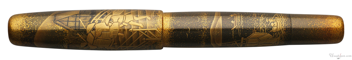 Danitrio Hodogaya Maki-E on Mikado Flat-Top Fountain Pen