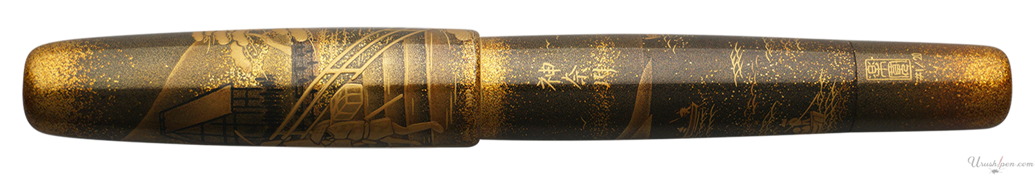 Danitrio Hodogaya Maki-E on Mikado Flat-Top Fountain Pen