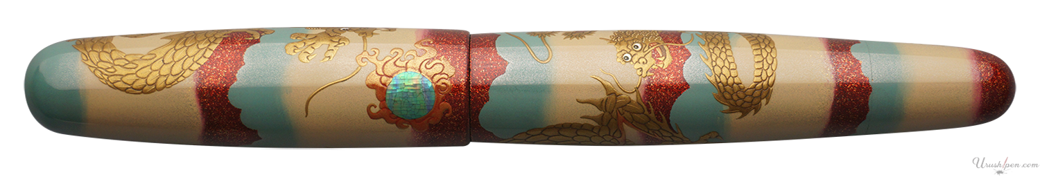 Danitrio Dragon on Bokashi Background Maki-E on Mikado Fountain Pen
