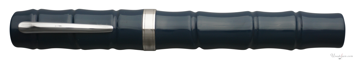 Danitrio Roiro-migaki in Blue on Bamboo Story Fountain Pen Closed