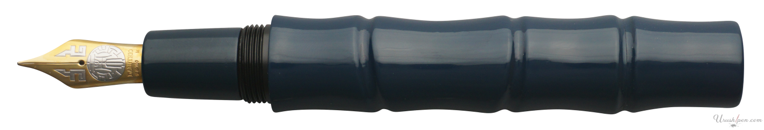 Danitrio Roiro-migaki in Blue on Bamboo Story Fountain Pen Open