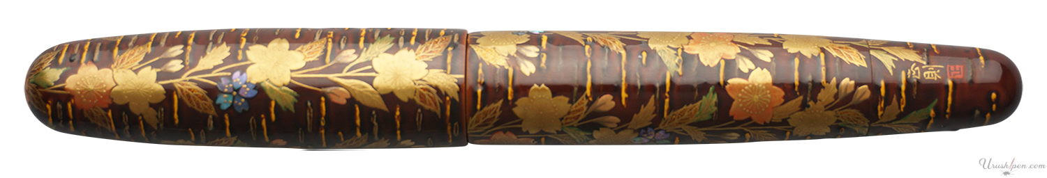 Danitrio Drooping Cherry Trees in Wine Maki-E on Mikado Fountain Pen