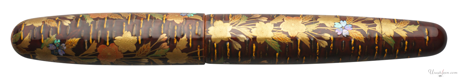 Danitrio Drooping Cherry Trees in Wine Maki-E on Mikado Fountain Pen