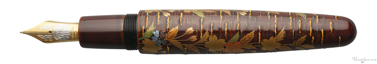 Danitrio Drooping Cherry Trees in Wine Maki-E on Mikado Fountain Pen