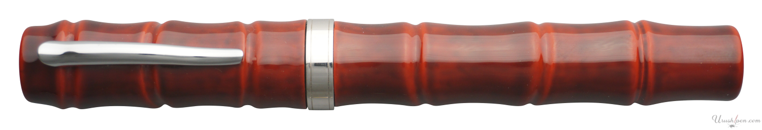 Danitrio Tame-nuri in Shu-dame Red on Bamboo Story Fountain Pen Closed