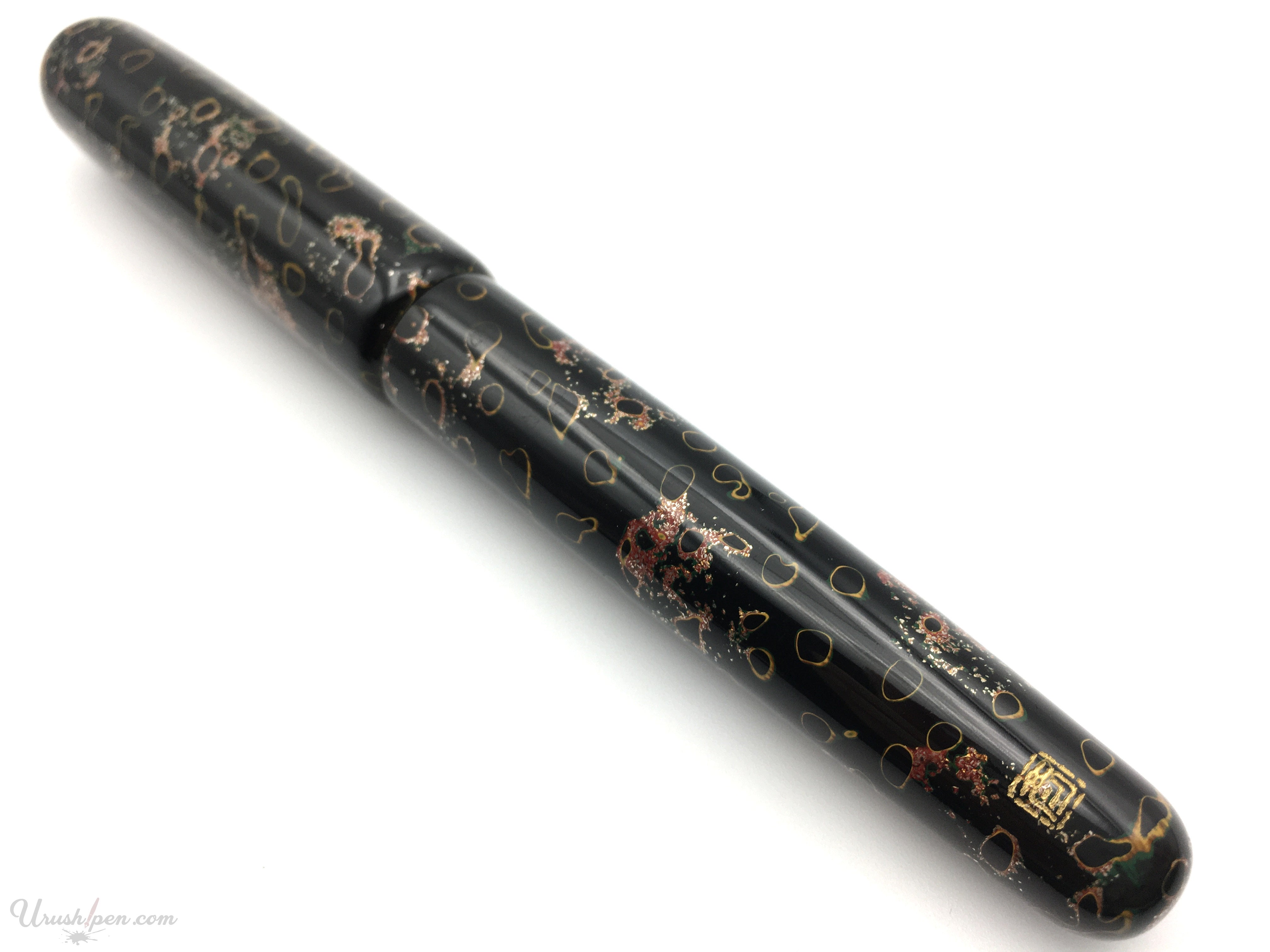 Danitrio Tsugaru-Nuri Kara-nuri in Black on Takumi Fountain Pen Diagonal