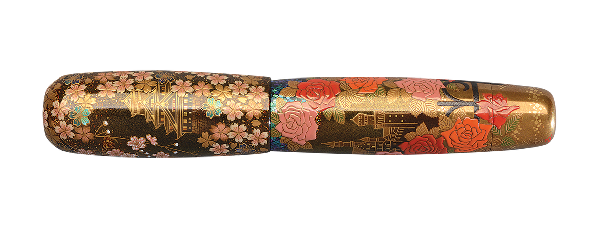 maki Danitrio Sakura Meets Rose Maki-E on Yokozuna Fountain Pen – UrushiPen