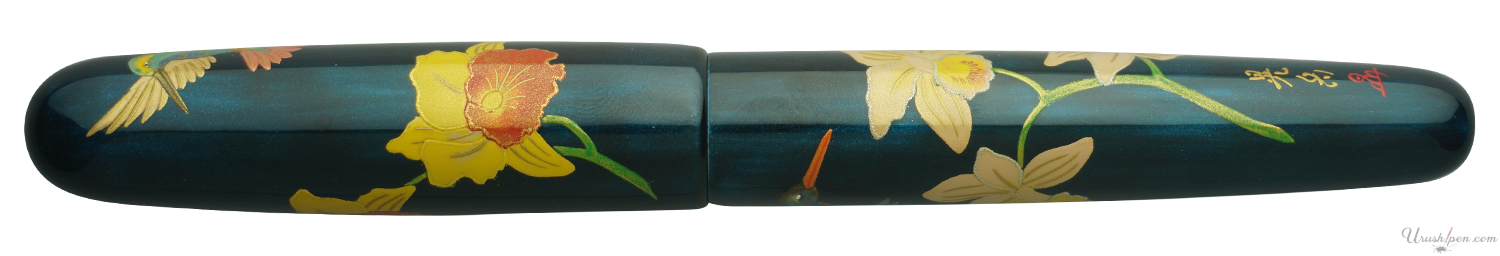 Danitrio Kingfisher & Orchids Maki-e on Takumi Fountain Pen