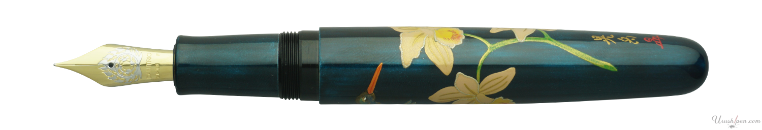 Danitrio Kingfisher & Orchids Maki-e on Takumi Fountain Pen