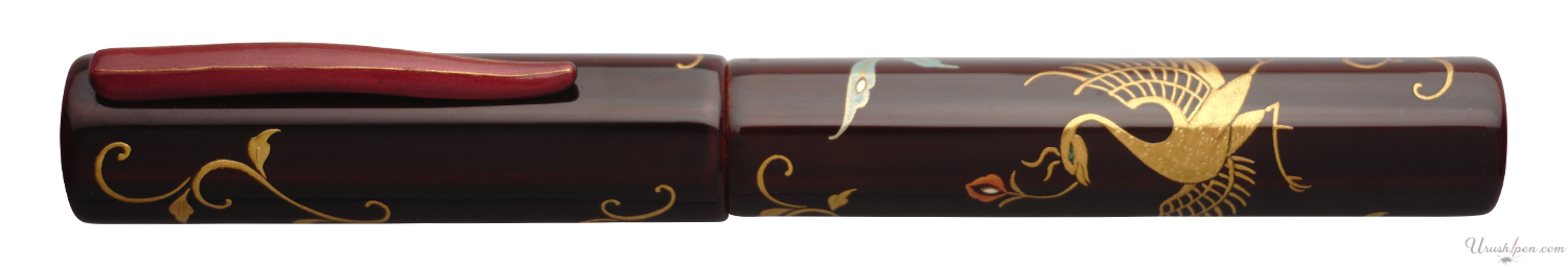 Danitrio Phoenix Bird with Flowers Maki-E on Sho-Hakkaku Fountain Pen