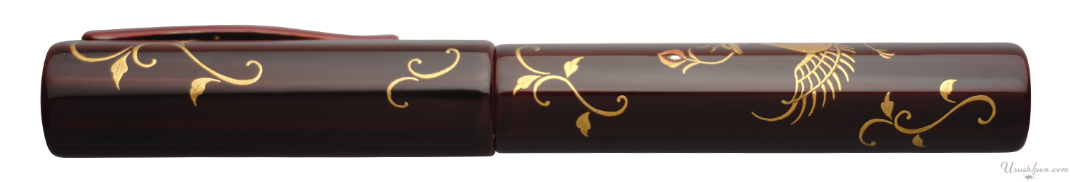 Danitrio Phoenix Bird with Flowers Maki-E on Sho-Hakkaku Fountain Pen