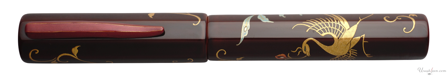 Danitrio Phoenix Bird with Flowers Maki-E on Sho-Hakkaku Fountain Pen
