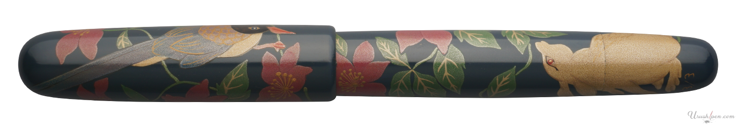 Danitrio Rabbit & Bird Amongst Flowers Maki-E on Densho Fountain Pen