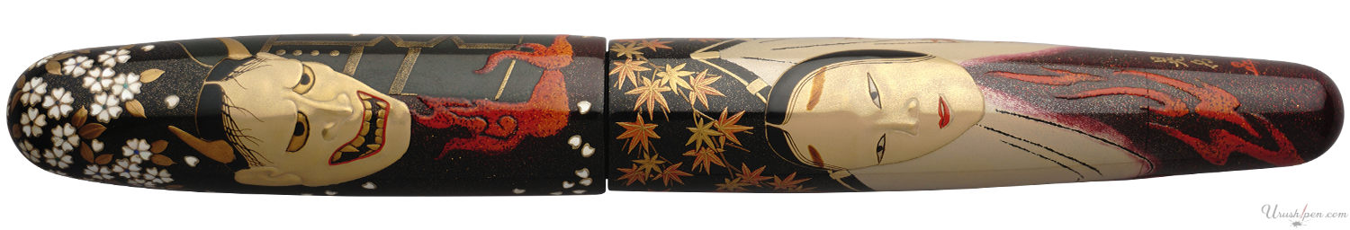 Danitrio Ko-Omote & Hannya Noh-Men Maki-E on Mikado Fountain Pen