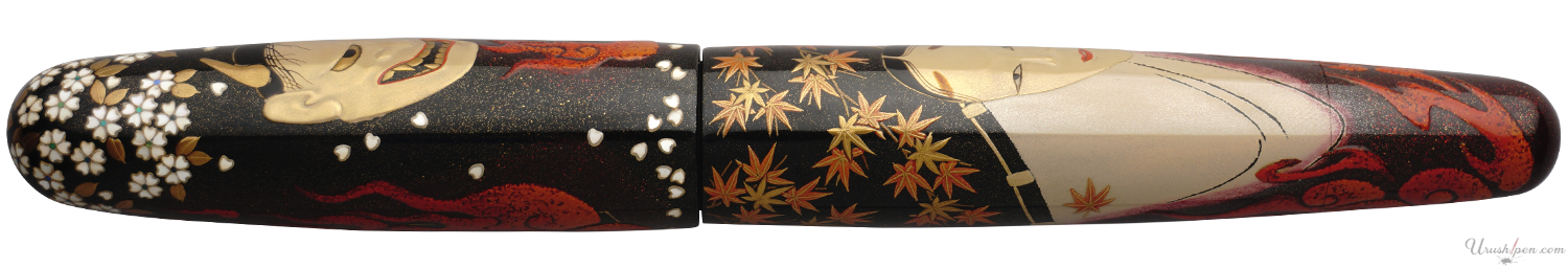 Danitrio Ko-Omote & Hannya Noh-Men Maki-E on Mikado Fountain Pen