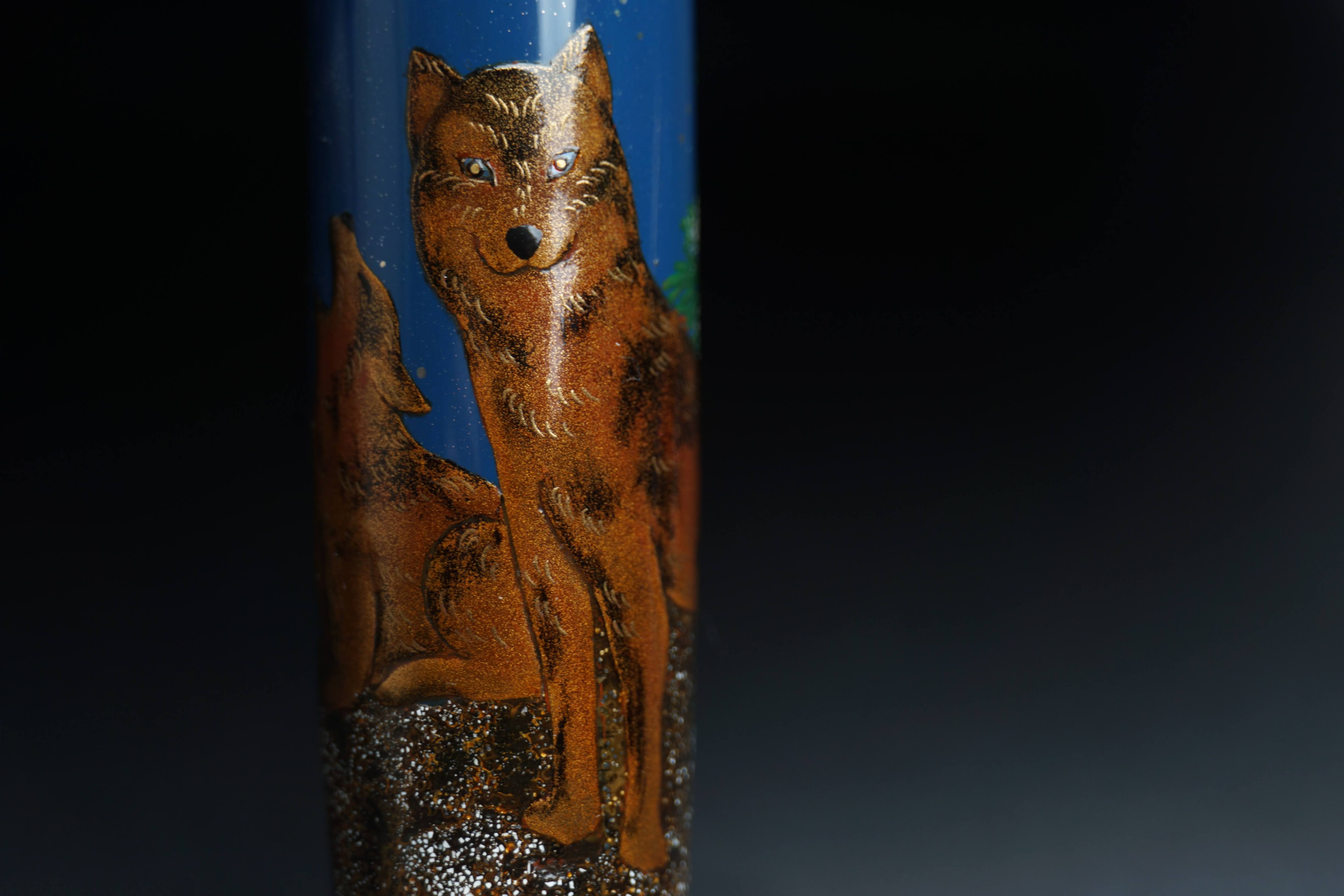 ShiZen Two Japanese Wolves on M5 Fountain Pen – UrushiPen