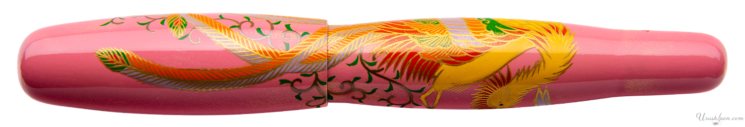 Danitrio Phoenix Maki-E w/ Pink Background on Hyotan Fountain Pen