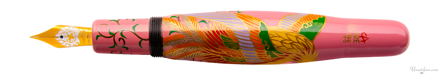 Danitrio Phoenix Maki-E w/ Pink Background on Hyotan Fountain Pen