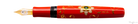 Danitrio Sunflower w/Bright Red Background on Hakkaku Fountain Pen