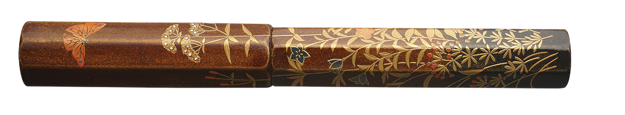 Danitrio Autumn Grass & Butterflies Maki-E on Sho-Hakkaku Fountain Pen Closed